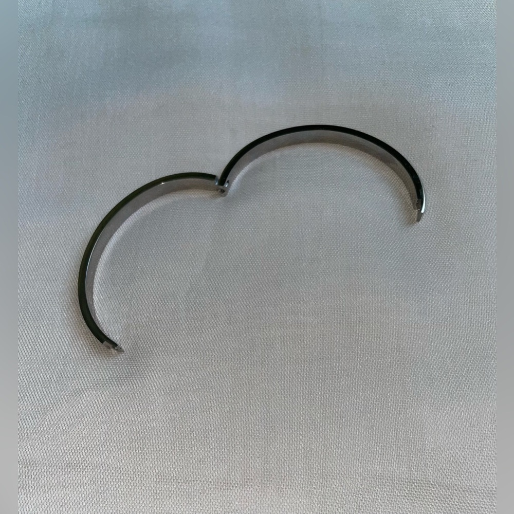 B. Collective Silver Bangle with Crystal Accents - Picture 3 of 7